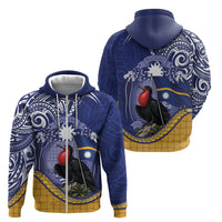 Magnificent Frigatebird Nauru Zip Hoodie Pandanus Weaving Polynesian Pattern