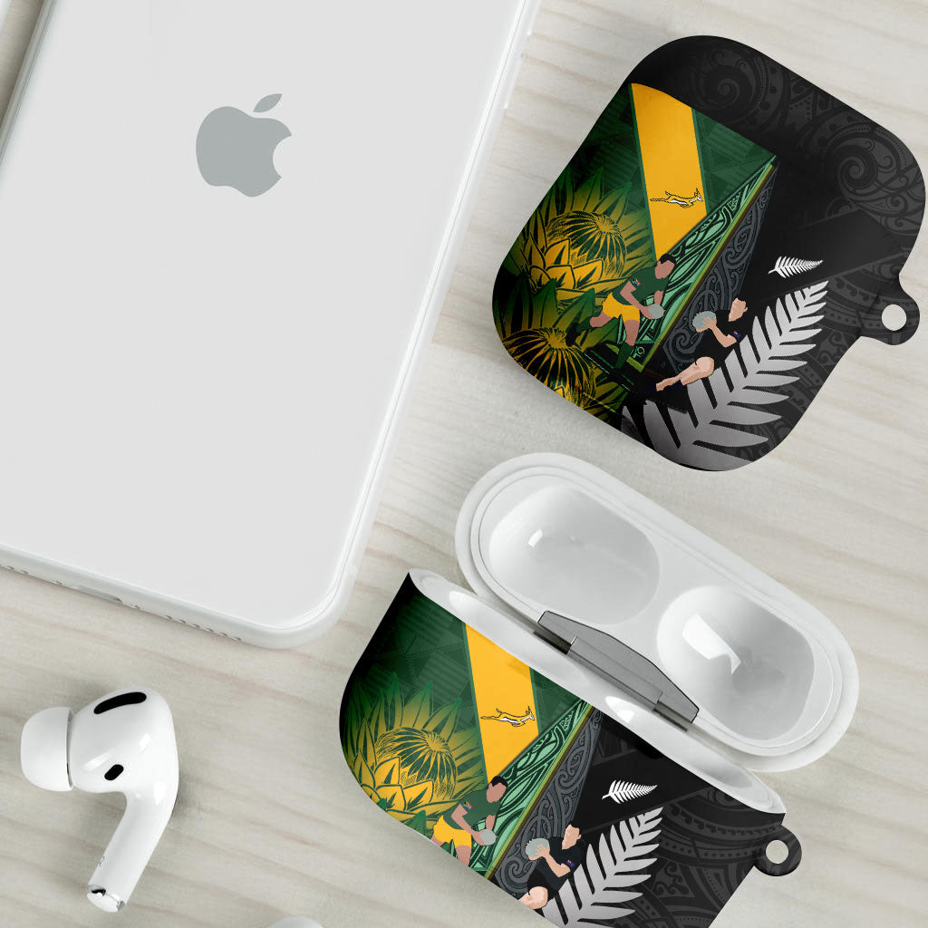 New Zealand and South Africa Rugby AirPods Case Ultimate Rivalry All Black Springboks
