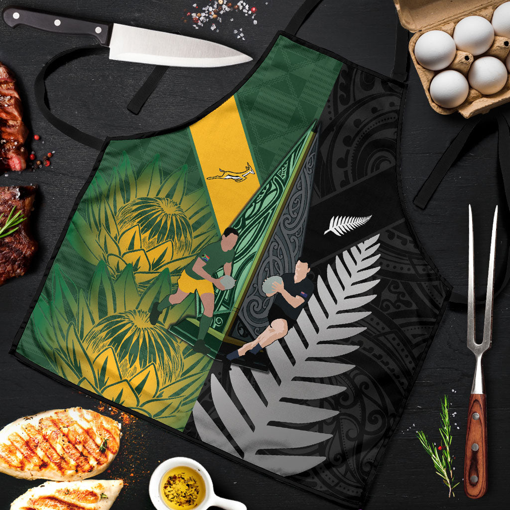 New Zealand and South Africa Rugby Apron Ultimate Rivalry All Black Springboks