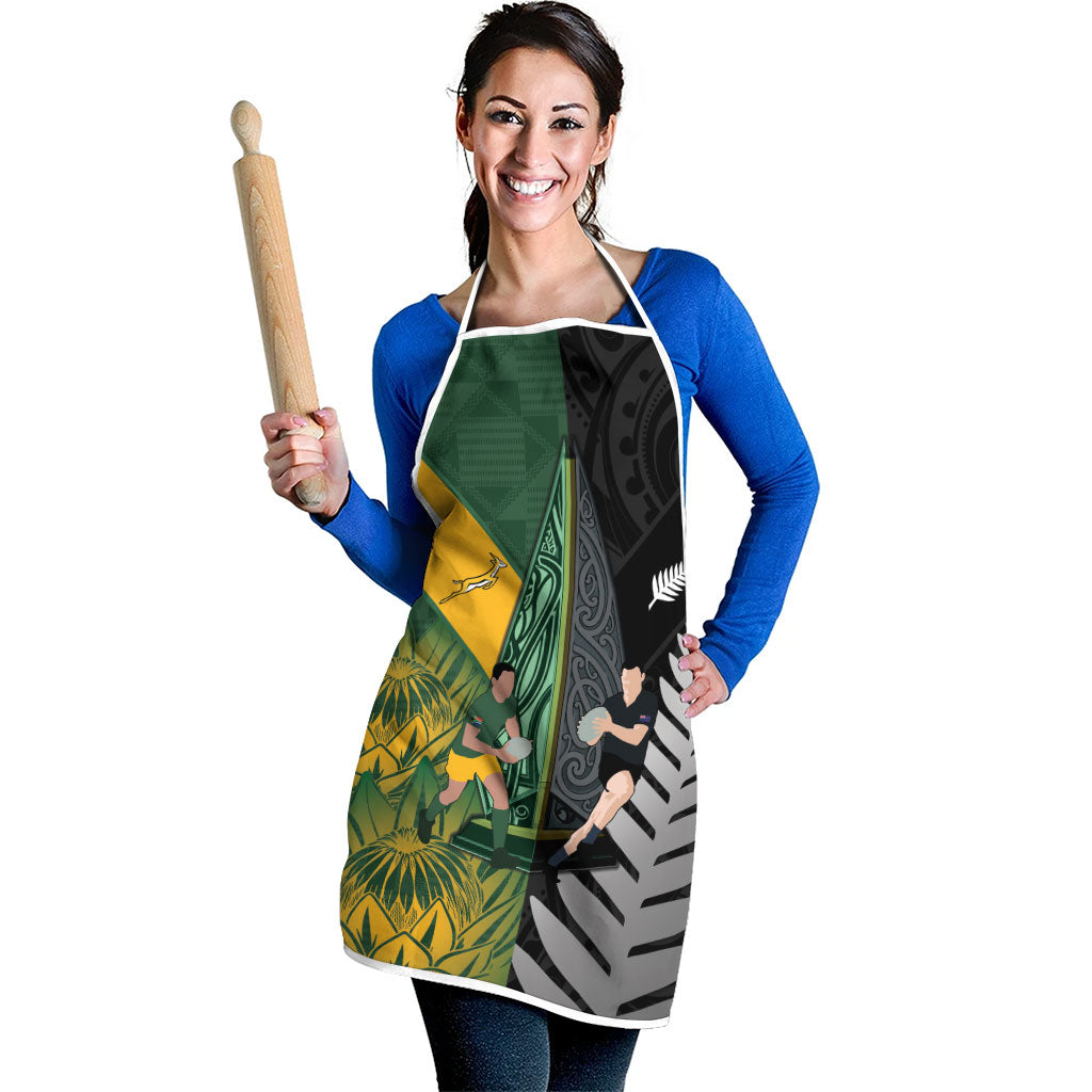 New Zealand and South Africa Rugby Apron Ultimate Rivalry All Black Springboks