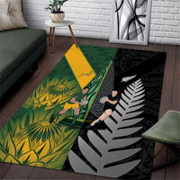New Zealand and South Africa Rugby Area Rug Ultimate Rivalry All Black Springboks