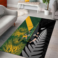 New Zealand and South Africa Rugby Area Rug Ultimate Rivalry All Black Springboks
