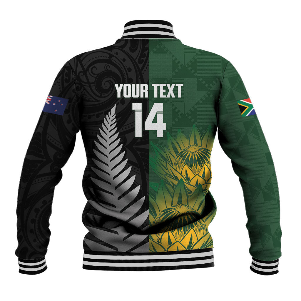 New Zealand and South Africa Rugby Custom Baseball Jacket Ultimate Rivalry All Black Springboks