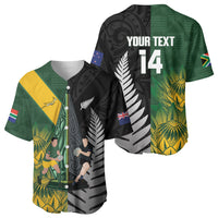 New Zealand and South Africa Rugby Custom Baseball Jersey Ultimate Rivalry All Black Springboks