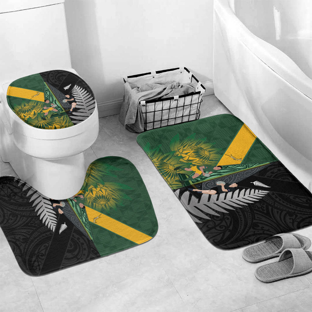 New Zealand and South Africa Rugby Bathroom Set Ultimate Rivalry All Black Springboks