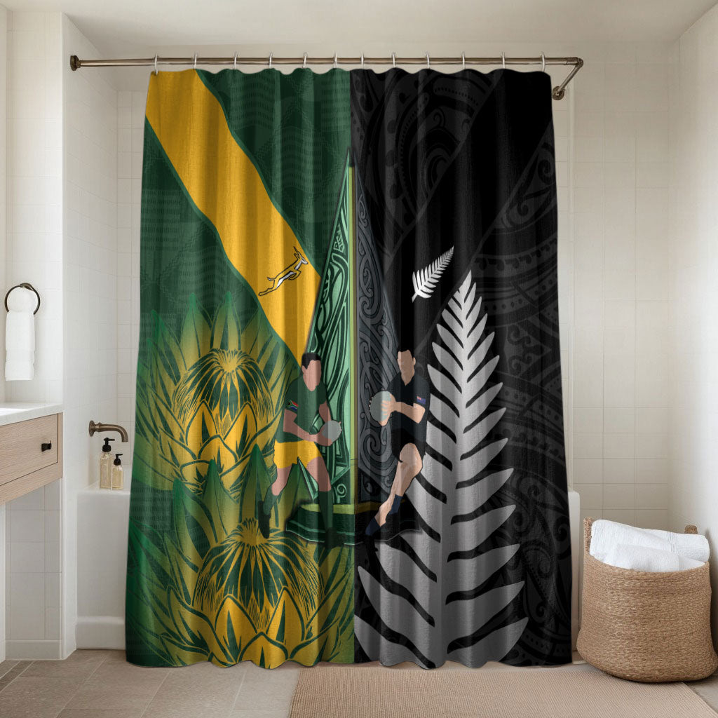 New Zealand and South Africa Rugby Bathroom Set Ultimate Rivalry All Black Springboks
