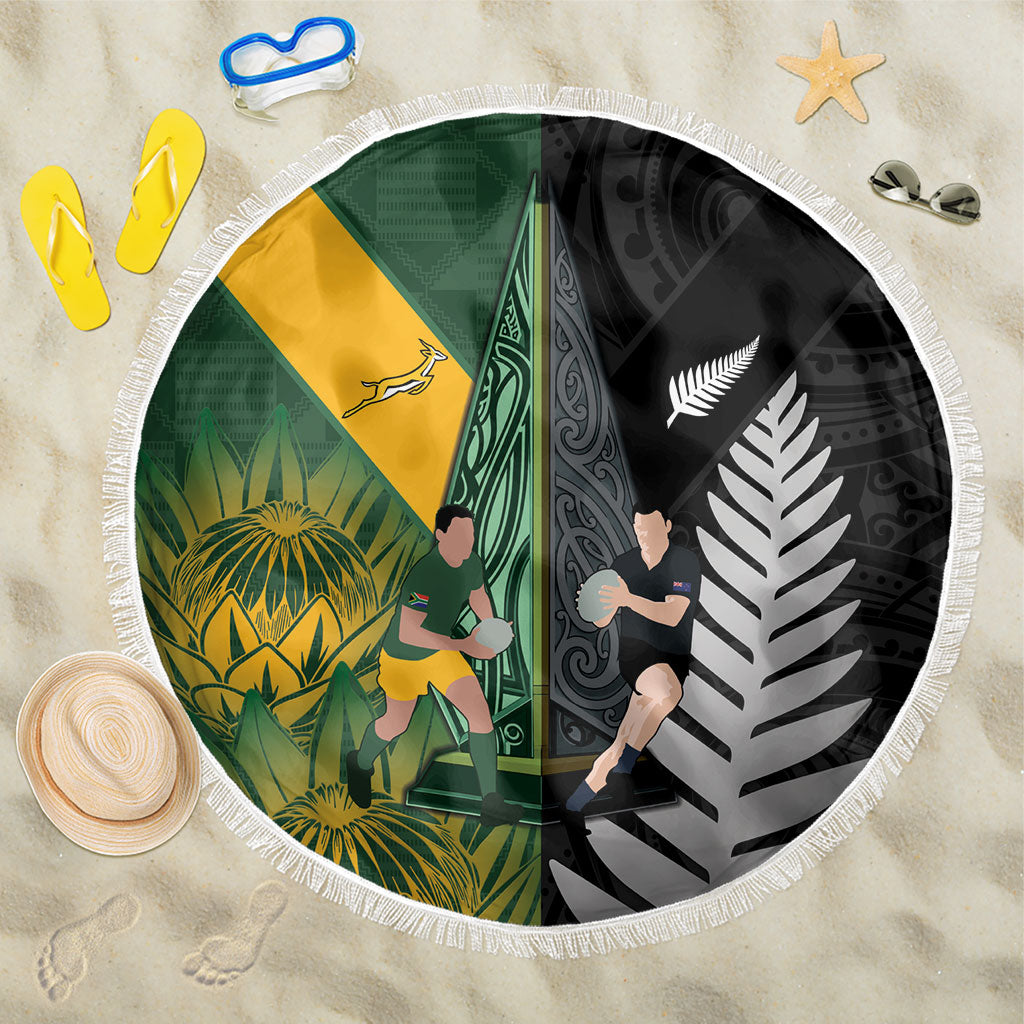 New Zealand and South Africa Rugby Beach Blanket Ultimate Rivalry All Black Springboks