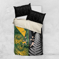 New Zealand and South Africa Rugby Bedding Set Ultimate Rivalry All Black Springboks