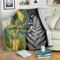 New Zealand and South Africa Rugby Blanket Ultimate Rivalry All Black Springboks