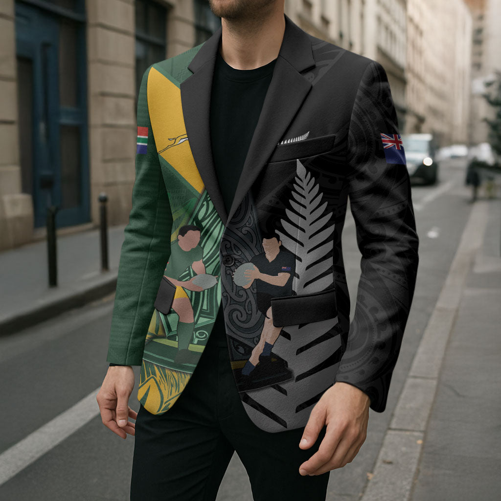 New Zealand and South Africa Rugby Custom Blazer Ultimate Rivalry All Black Springboks