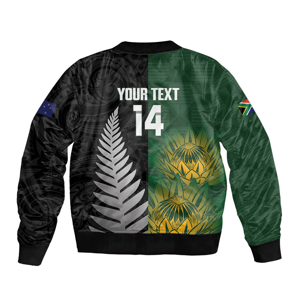 New Zealand and South Africa Rugby Custom Bomber Jacket Ultimate Rivalry All Black Springboks