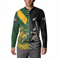 New Zealand and South Africa Rugby Custom Button Sweatshirt Ultimate Rivalry All Black Springboks