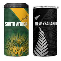 New Zealand and South Africa Rugby 4 in 1 Can Cooler Tumbler Ultimate Rivalry All Black Springboks