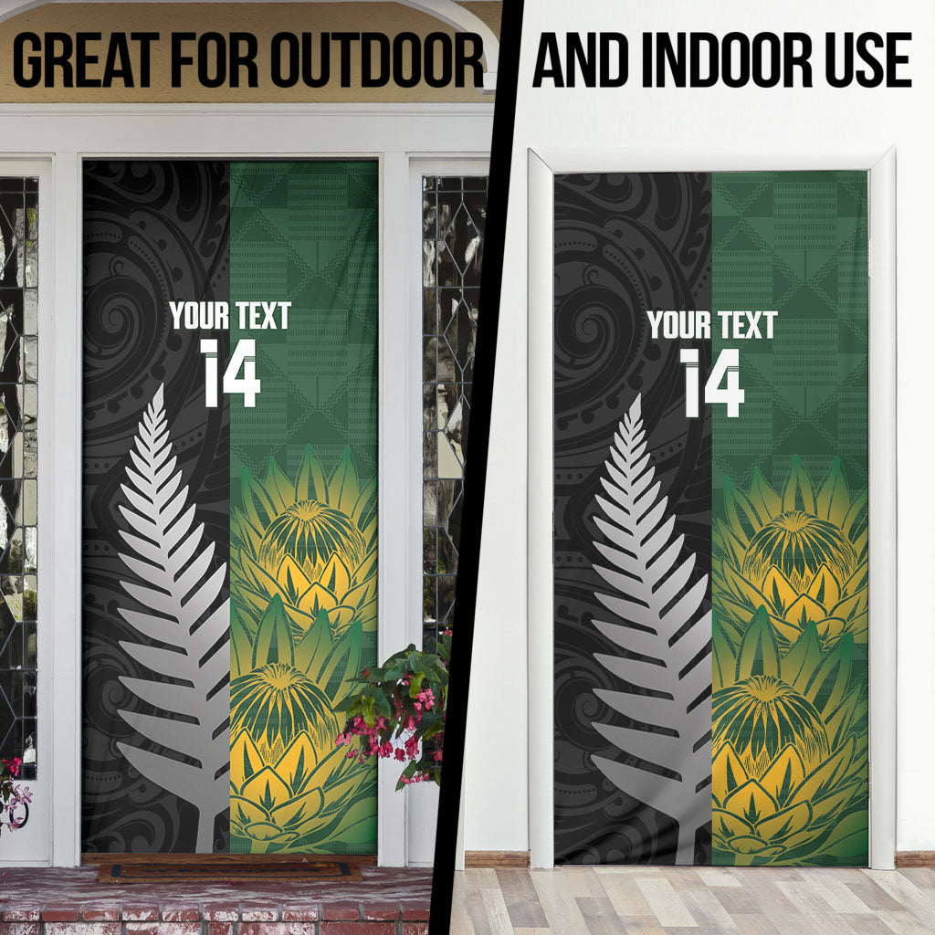 New Zealand and South Africa Rugby Custom Door Cover Ultimate Rivalry All Black Springboks