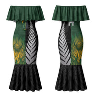 New Zealand and South Africa Rugby Custom Family Matching Mermaid Dress and Hawaiian Shirt Ultimate Rivalry All Black Springboks