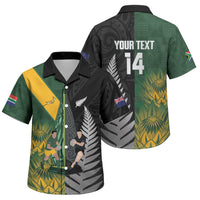 New Zealand and South Africa Rugby Custom Family Matching Tank Maxi Dress and Hawaiian Shirt Ultimate Rivalry All Black Springboks