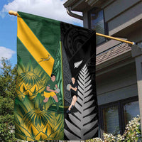 New Zealand and South Africa Rugby Garden Flag Ultimate Rivalry All Black Springboks