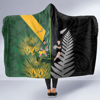 New Zealand and South Africa Rugby Hooded Blanket Ultimate Rivalry All Black Springboks