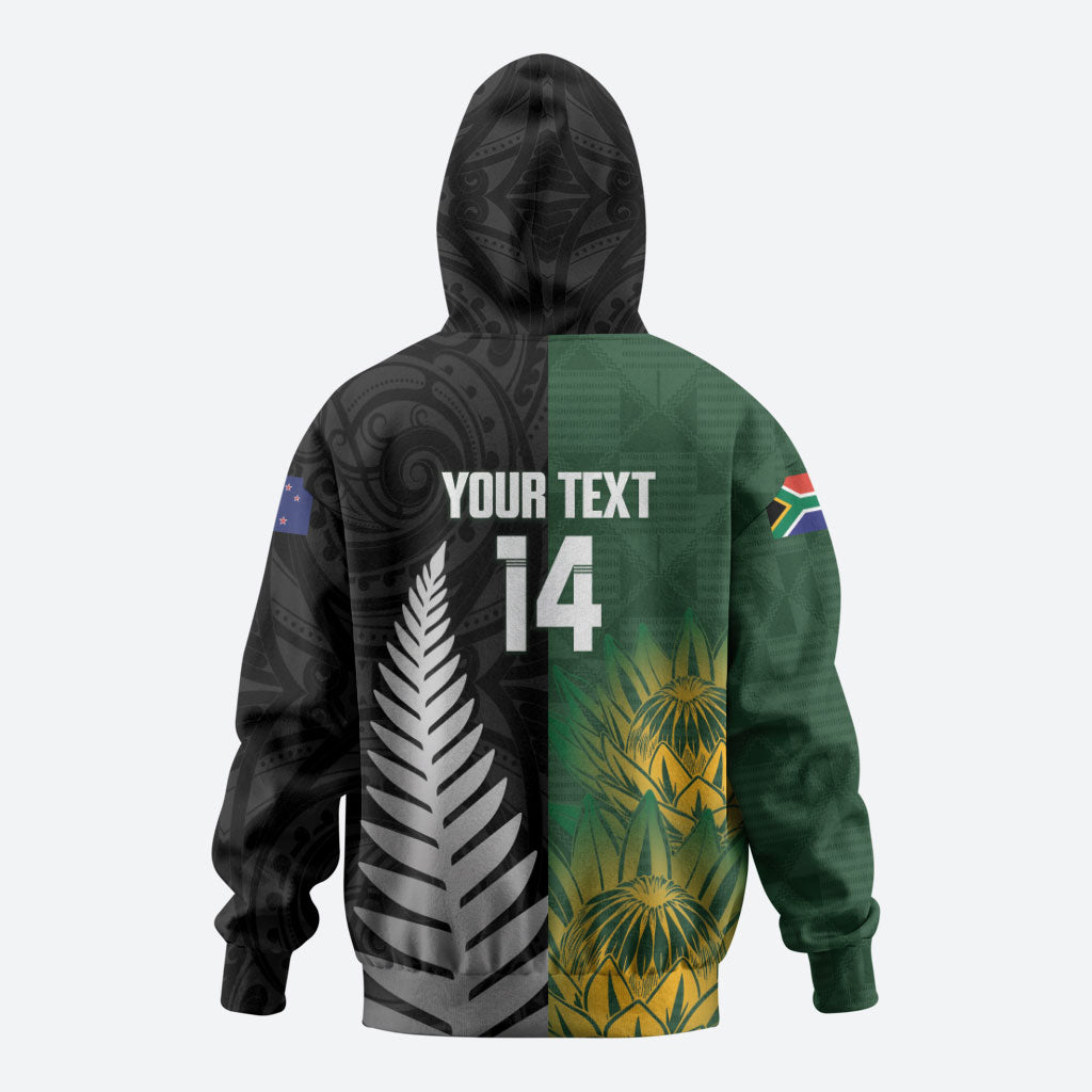 New Zealand and South Africa Rugby Custom Hoodie Ultimate Rivalry All Black Springboks