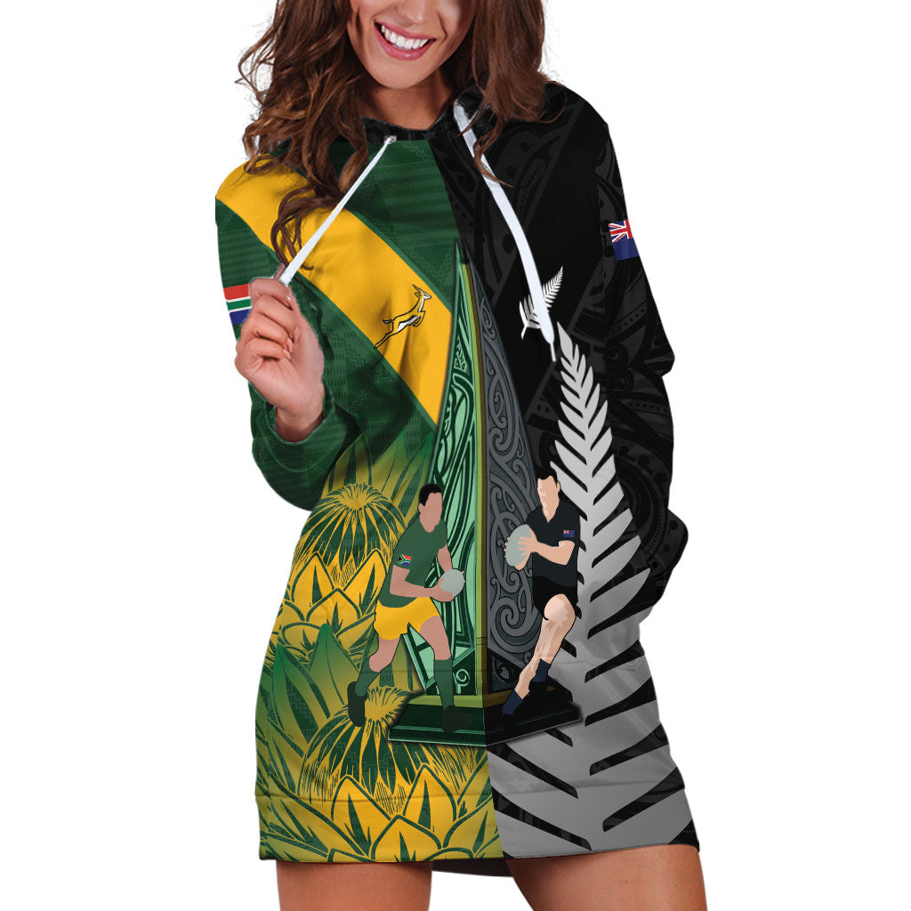 New Zealand and South Africa Rugby Custom Hoodie Dress Ultimate Rivalry All Black Springboks