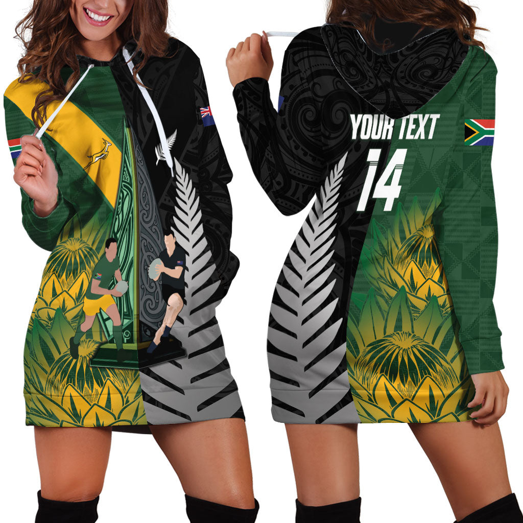 New Zealand and South Africa Rugby Custom Hoodie Dress Ultimate Rivalry All Black Springboks
