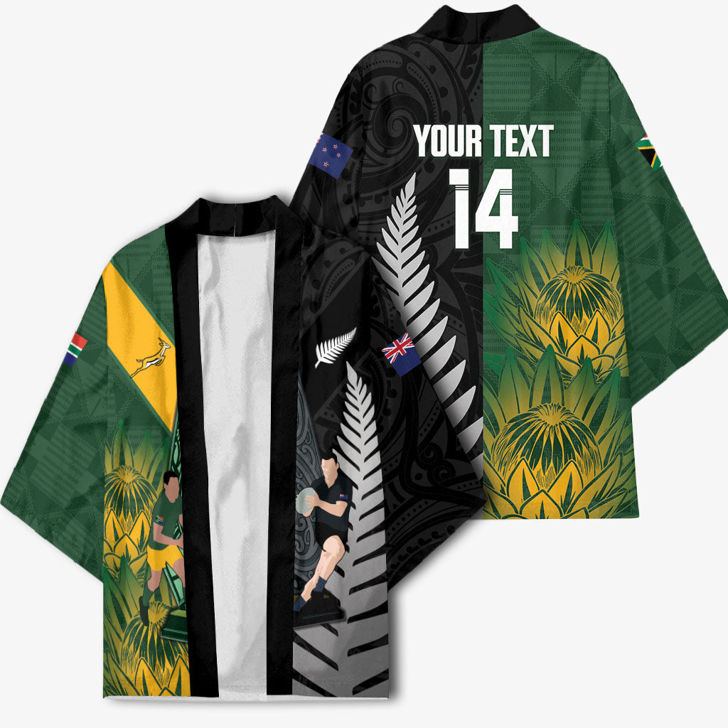 New Zealand and South Africa Rugby Custom Kimono Ultimate Rivalry All Black Springboks