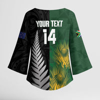 New Zealand and South Africa Rugby Custom Kimono Sleeve Blouse Ultimate Rivalry All Black Springboks
