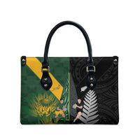 New Zealand and South Africa Rugby Leather Bag Ultimate Rivalry All Black Springboks
