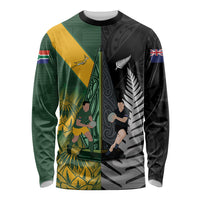 New Zealand and South Africa Rugby Custom Long Sleeve Shirt Ultimate Rivalry All Black Springboks