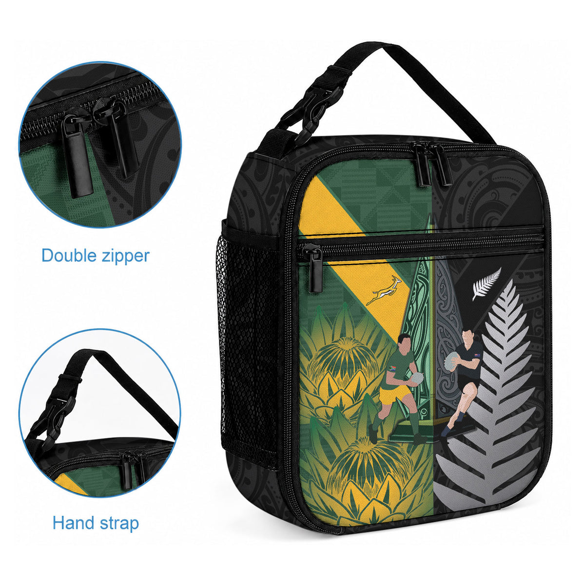 New Zealand and South Africa Rugby Lunch Bag Ultimate Rivalry All Black Springboks