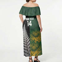 New Zealand and South Africa Rugby Custom Off Shoulder Maxi Dress Ultimate Rivalry All Black Springboks