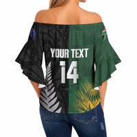 New Zealand and South Africa Rugby Custom Off Shoulder Wrap Waist Top Ultimate Rivalry All Black Springboks