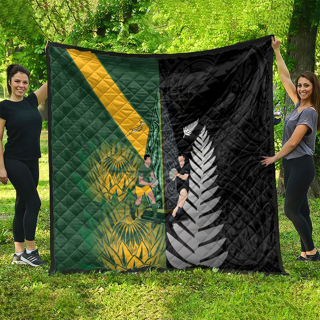 New Zealand and South Africa Rugby Quilt Ultimate Rivalry All Black Springboks