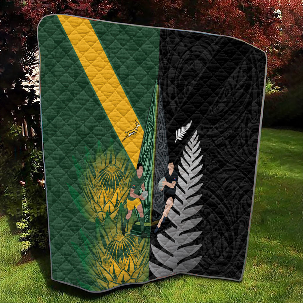 New Zealand and South Africa Rugby Quilt Ultimate Rivalry All Black Springboks