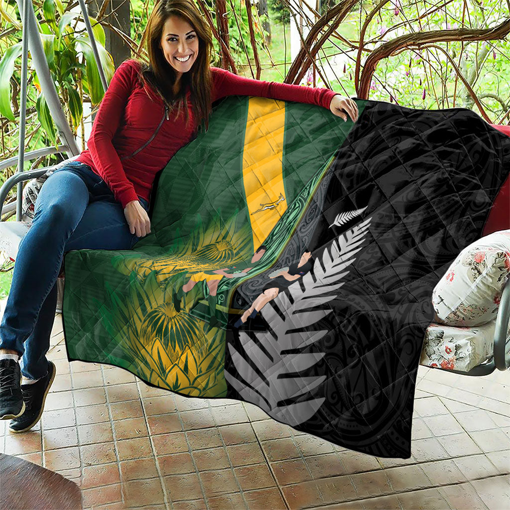 New Zealand and South Africa Rugby Quilt Ultimate Rivalry All Black Springboks