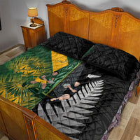 New Zealand and South Africa Rugby Quilt Bed Set Ultimate Rivalry All Black Springboks