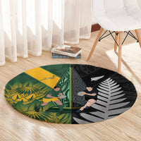 New Zealand and South Africa Rugby Round Carpet Ultimate Rivalry All Black Springboks
