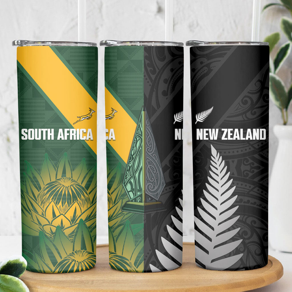 New Zealand and South Africa Rugby Skinny Tumbler Ultimate Rivalry All Black Springboks