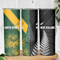 New Zealand and South Africa Rugby Skinny Tumbler Ultimate Rivalry All Black Springboks