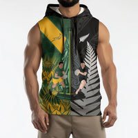 New Zealand and South Africa Rugby Custom Sleeveless Hoodie Ultimate Rivalry All Black Springboks