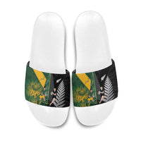 New Zealand and South Africa Rugby Slide Sandals Ultimate Rivalry All Black Springboks