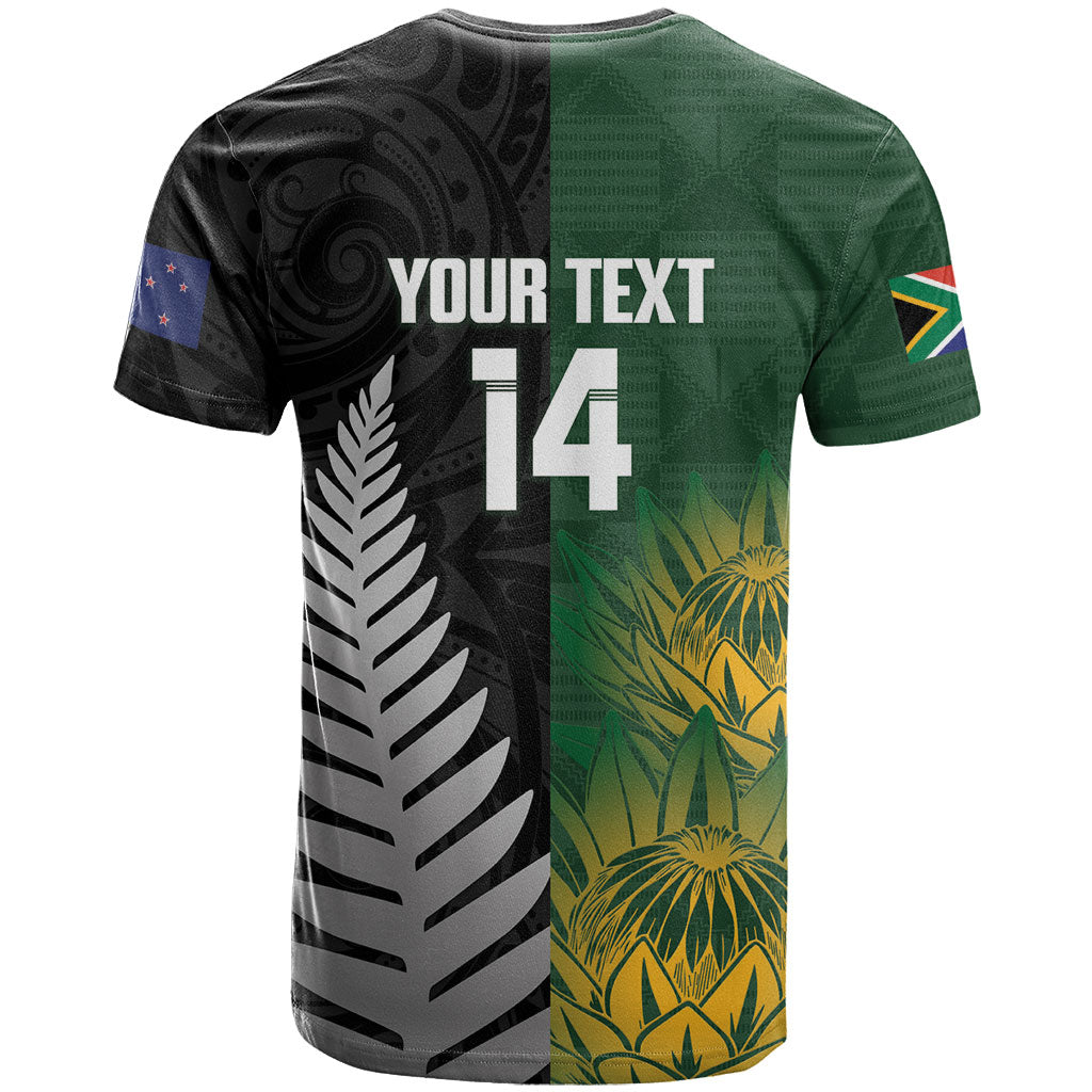 New Zealand and South Africa Rugby Custom T Shirt Ultimate Rivalry All Black Springboks