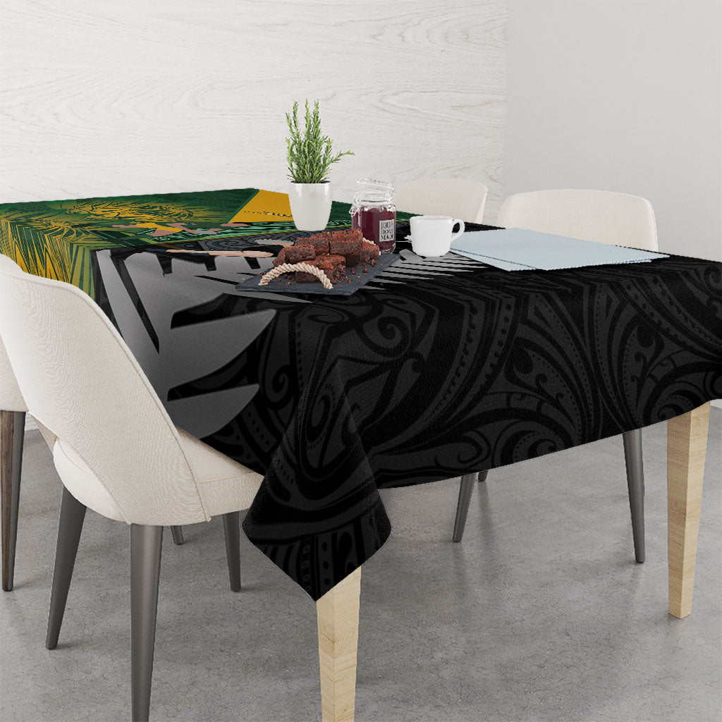 New Zealand and South Africa Rugby Tablecloth Ultimate Rivalry All Black Springboks