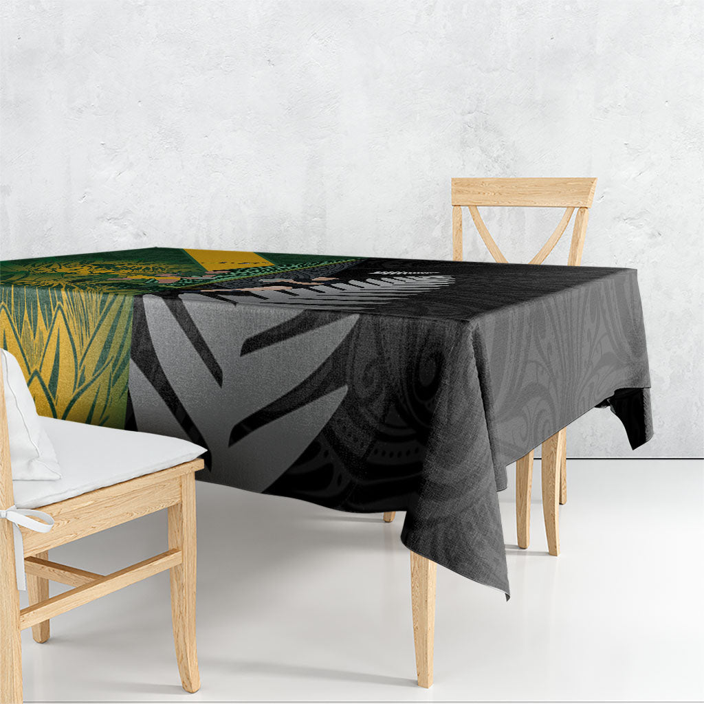 New Zealand and South Africa Rugby Tablecloth Ultimate Rivalry All Black Springboks