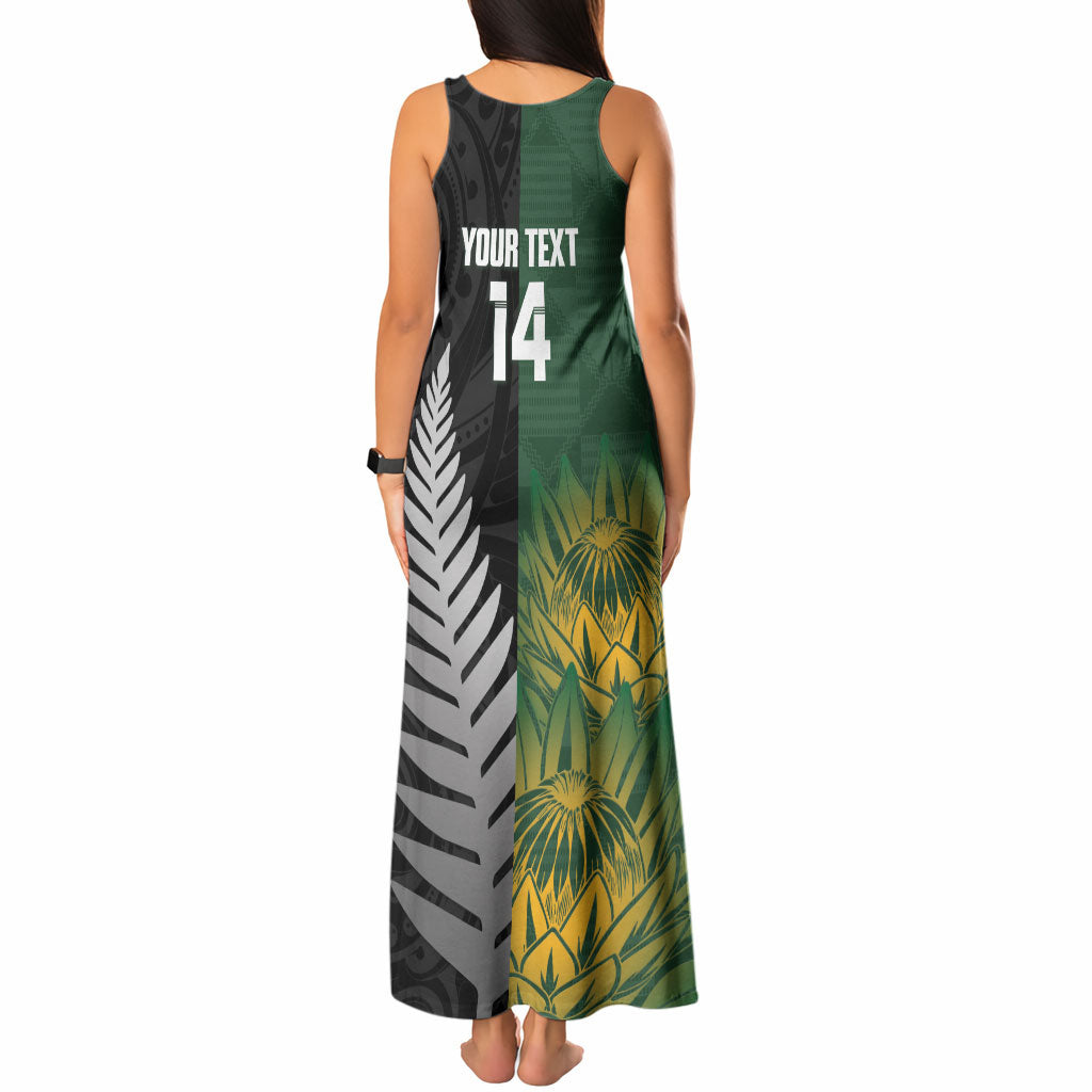 New Zealand and South Africa Rugby Custom Tank Maxi Dress Ultimate Rivalry All Black Springboks