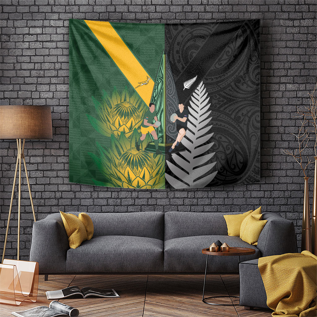 New Zealand and South Africa Rugby Tapestry Ultimate Rivalry All Black Springboks