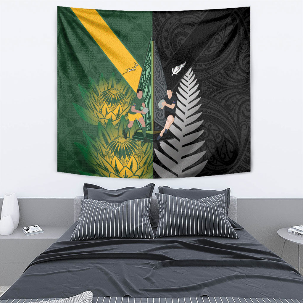 New Zealand and South Africa Rugby Tapestry Ultimate Rivalry All Black Springboks