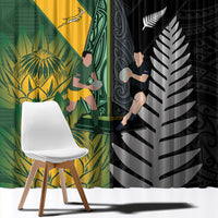 New Zealand and South Africa Rugby Window Curtain Ultimate Rivalry All Black Springboks