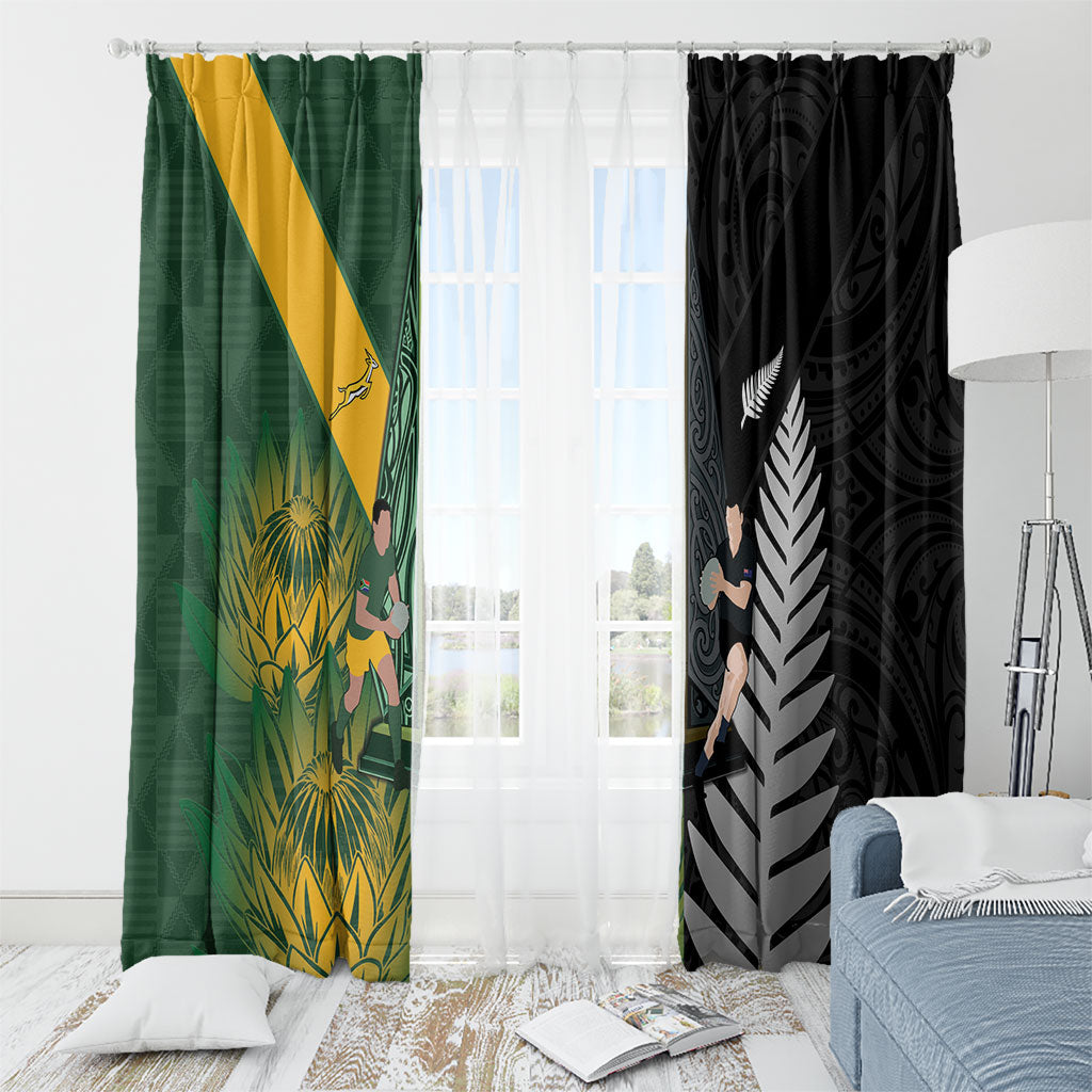 New Zealand and South Africa Rugby Window Curtain Ultimate Rivalry All Black Springboks