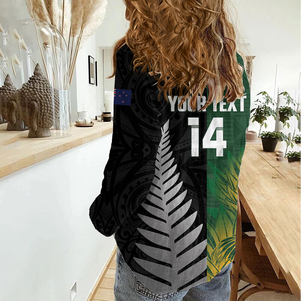 New Zealand and South Africa Rugby Custom Women Casual Shirt Ultimate Rivalry All Black Springboks